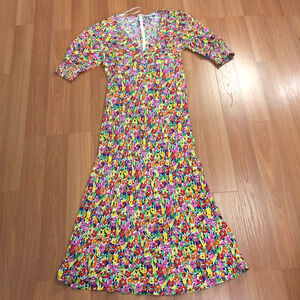 Rixo Target 10 Women's Midi Garden Tea Party Dress All Over Print MINT